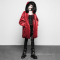 OPY-311  PUNK RAVE Medium Style  Punk Velvet Coat red and black hoodie women coat